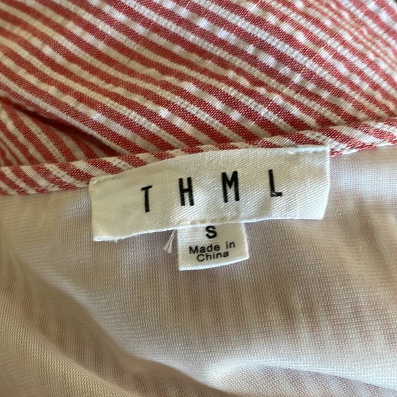 THML cotton linen dress striped embroidered with tassels - Picture 8 of 10